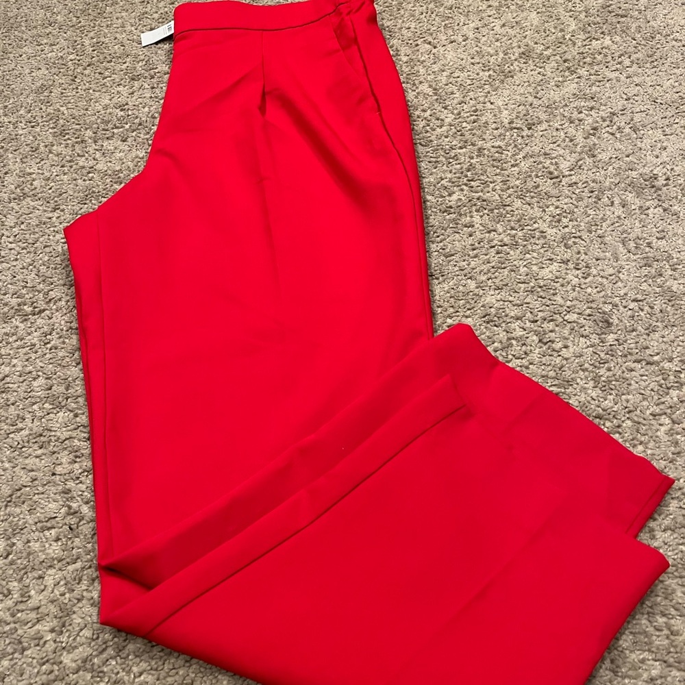 NWT Ann Taylor the Easy Ankle High RiseTapered Pants in Bright Red size L. - Picture 11 of 16
